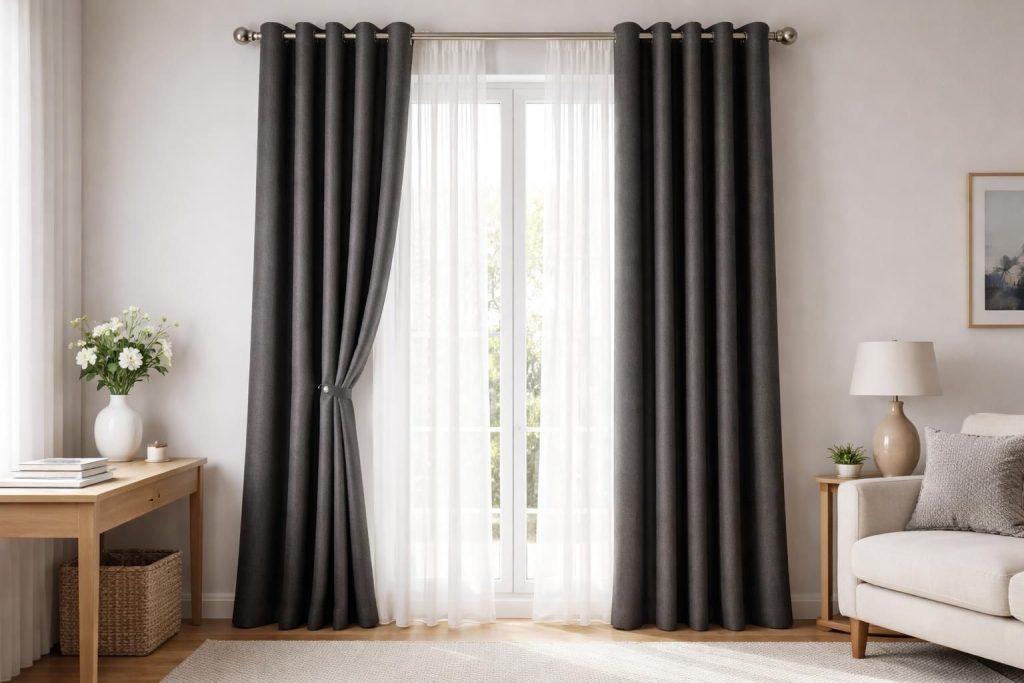 découvrez notre gamme de rideaux occultants et voilages conçus pour être installés sur la même tringle, alliant praticité et élégance pour une ambiance parfaite dans votre intérieur.