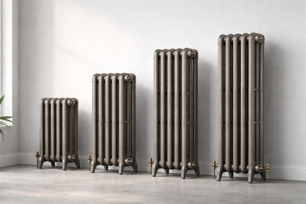 découvrez notre tableau de puissance pour radiateur en fonte 6 colonnes et choisissez la hauteur idéale pour une chauffe optimale et efficace de votre espace.