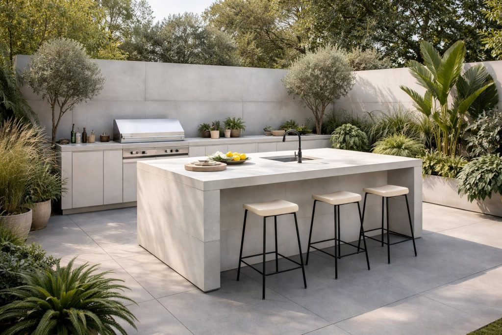 découvrez comment créer une cuisine extérieure en béton cellulaire, alliant durabilité et design moderne pour un espace convivial et résistant aux intempéries.