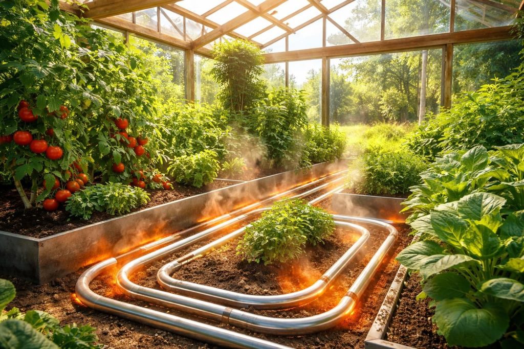 thermitube, une invention innovante pour chauffer votre serre gratuitement, sans utiliser de gaz ni d'électricité, pour un jardinage écologique et économique.